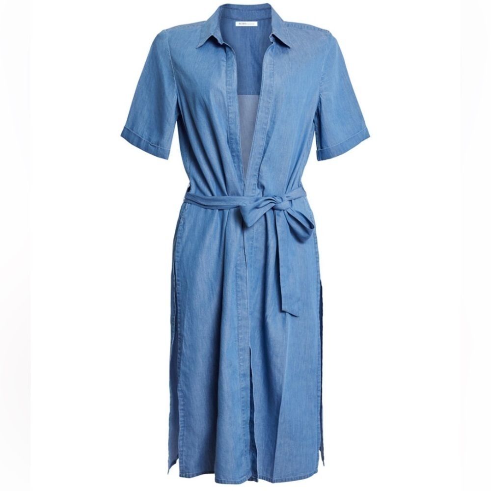 BCBGENERATION Chambray medium wash blue duster